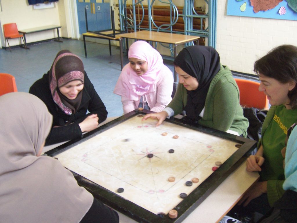 Girls Playing board games